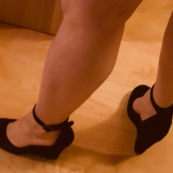 Black suede Kors Michael Kors platform wedge ankle strap shoes - Picture 12 of 15